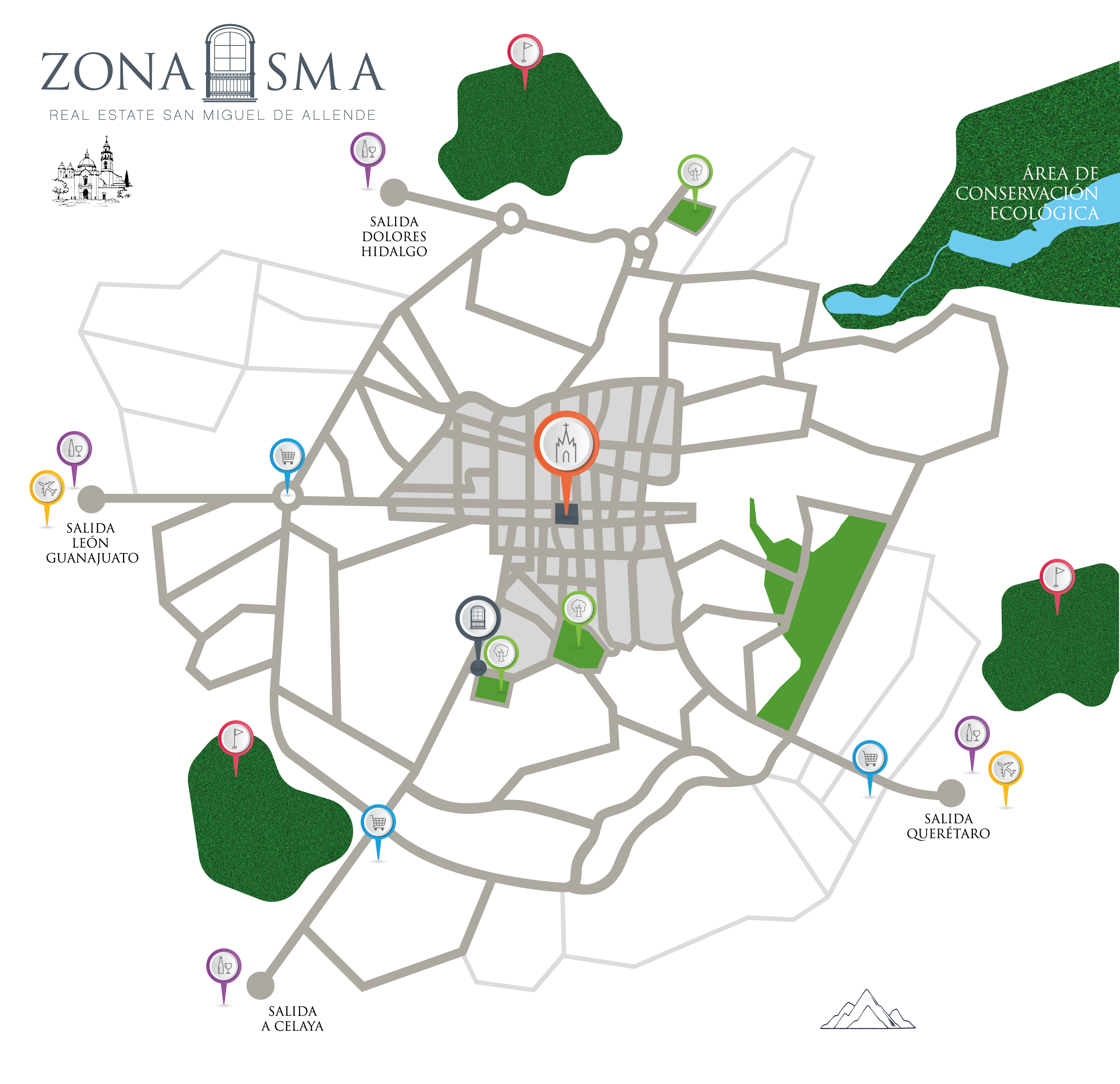 Map of San Miguel de Allende neighborhoods